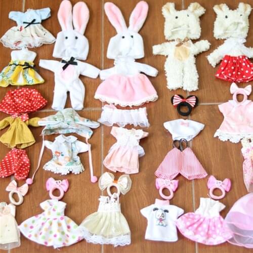 16cm BJD Doll Clothes Accessories Fashion Dress Up Bib Skirt Clothes 1/12 Doll Play House Dress Up Girl Toy Accessory Gift