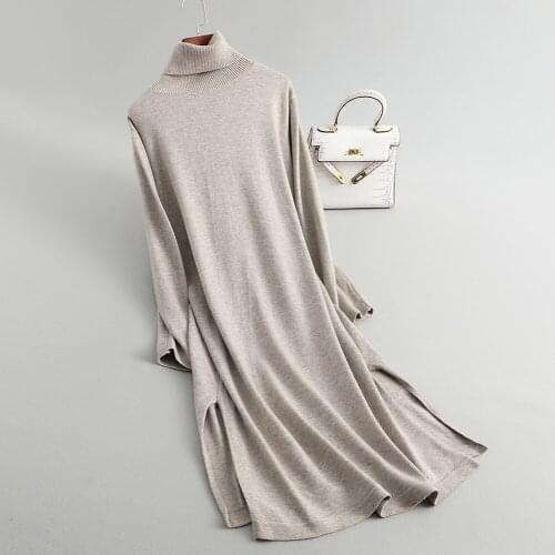 2020 Autumn Turtleneck Long Sleeve Women Loose Pullovers Knitted Casual Sweater Tricot Pull Femme