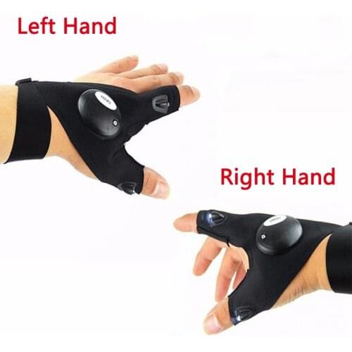 Fingerless Glove Led Flashlight Torch Outdoor Tool Fishing Camping Hiking Survival Rescue Light Tool Left Right Hand Gants Guant