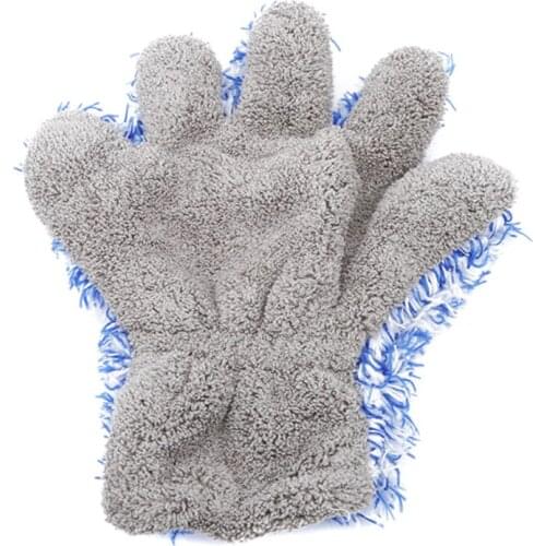 Car Cleaning Gloves High Quality Coral Fleece Car Wash Cleaner 5 Fingers Mitt Absorbable Car Glove Cleaning Care Tools