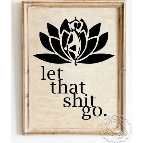 Namaste Yoga Bodybuilding Wall Art Poster, Meditation Relaxed Yoga Asana Retro Art Picture, Modern Gym Living Room Home Decor