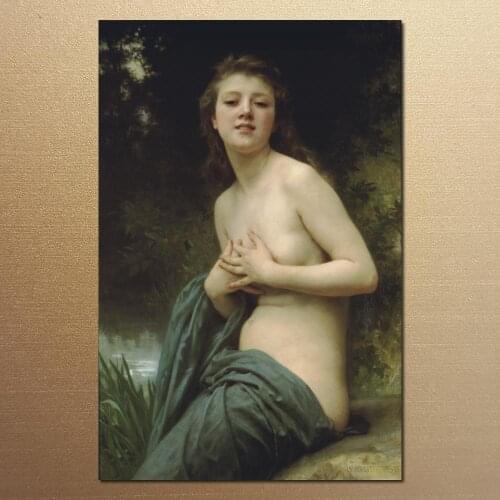 Portrait Woman painting William Adolphe Bouguereau Spring Breeze handmade canvas art High quality