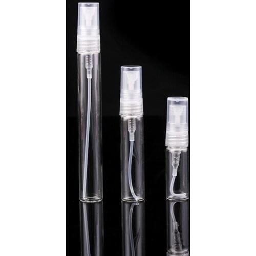 Transparent Glass Refillable Bottles 50pcs/lot 10ml Spray Clear Perfume Bottles Wholesale