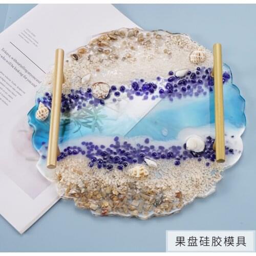 DIY Crystal Fruit Plate Irregular Cup Cushion Silicone Mold Large Swing Table Decoration Tea Tray Coaster Display Resin Mold
