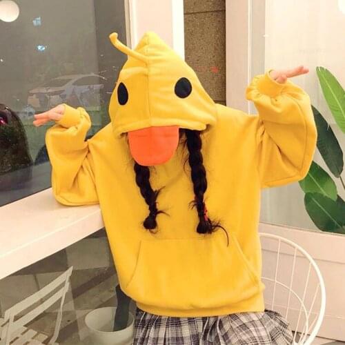Hoodie Women Ducks Cute Cotton Long Sleeve Pocket Hooded Tops Women Winter Fashion Loose Creative Sweatshirt Hoodies Clothes