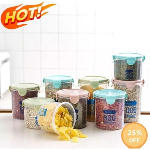 PP Food Storage Box Transparent Plastic Storage Jar With Lid Det Kitchen Plastic Food Sealed Preservation Jar Container