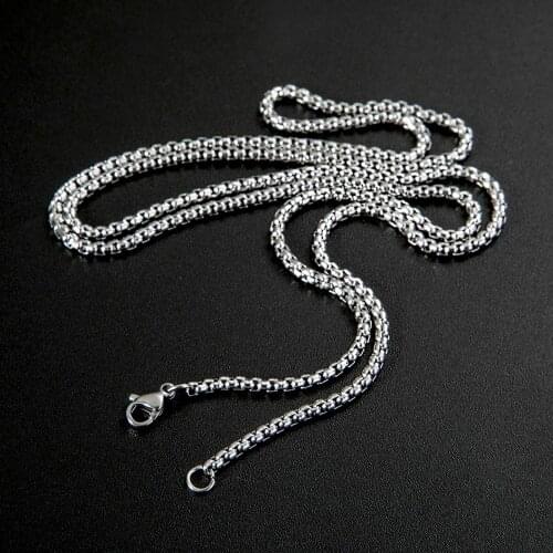 60/70cm Lobster Clasp Stainless Steel Necklace O-chains Men Jewelry Accessories Womens Neck Long Sweater Chain Finding Gift