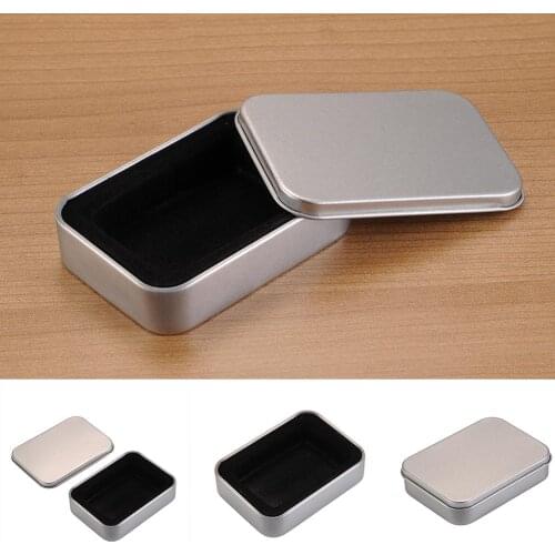Lighter Packaging Tin Box Silver Simple Elegan Best Gift For Small Things Storage Key Tools Household Storage Gift For Boyfriend