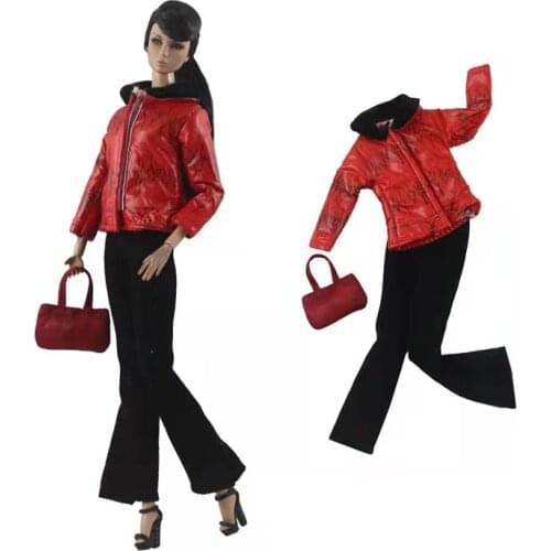 11.5" Winter Clothes for Barbie Doll Clothes Outfits Sets Fashion Coat Jacket Pants Trousers Handbag 1/6 BJD Dolls Accessories