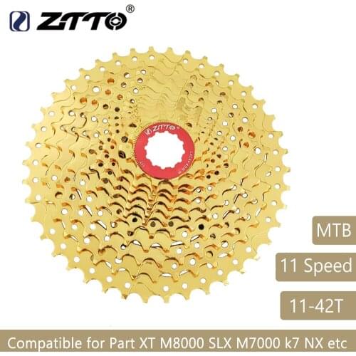 ZTTO MTB 11 Speed Cassette 11S 42T Bicycle Parts Gold Golden Cassete Freewheel Sprocket For XT M8000 SLX M7000 M9000 NX GX 549g