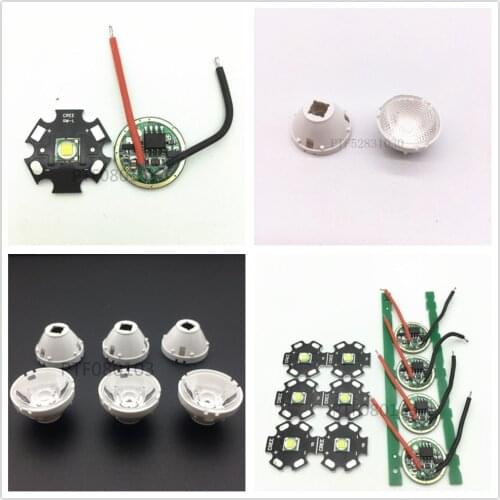 1set CREE Xlamp XML2 XM-L2 T6 U2 10W WHITE High Power LED Emitter on 20mm star pcb +driver+lens For Flashlight DIY