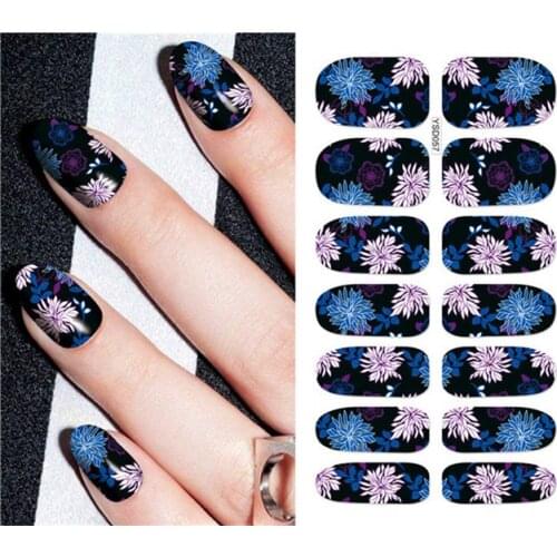 1 sheet DIY Nail Art Water Transfer Stickers Fireworks Flower slider adhesive Watermark Decals Women Beauty Wedding Nails