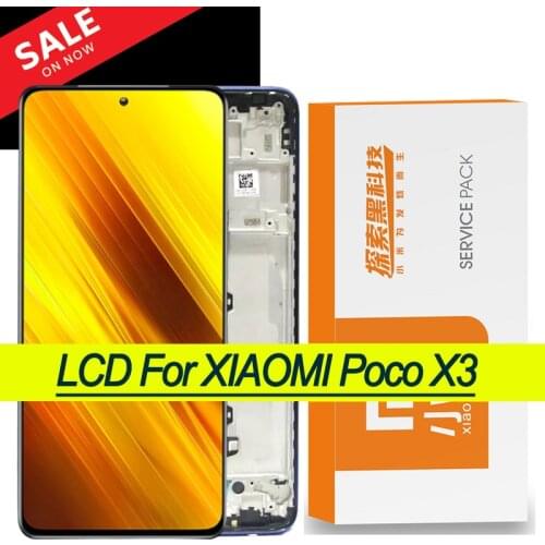 100% Original 6.67'' Display For Xiaomi Poco X3 M2007J20CG LCD Touch Screen Digitizer Assembly 10 Point Touch Repair Parts