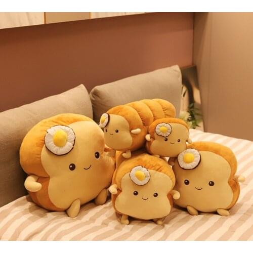 20cm Creative Toast Bread Simulation Soft Stuffed Plush Toy Home Decoration Strips Comforting Sleeping Pillow Block Cushion Doll