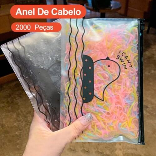 2000 Childrens Fresh Hair Rope Tie Hair Disposable Rubber Band Female Hair Friendly String Hair Ring Headdress