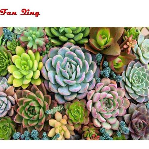 5D DIY Diamond Painting Cross Stitch Succulent Plant arts Mosaic Diamond Embroidery Decoration Home Full Square Drill Resin Gift