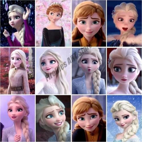 Disney Princess Series Cartoon 5D Diamond Painting Frozen Elsa Diamond Embroidery Full Square/Round Mosaic Home Decor