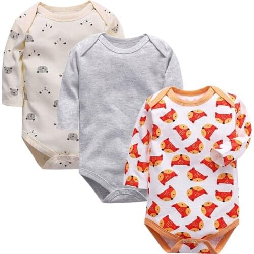Baby Bodysuit 1pieces/lot Autumn Newborn 100% Cotton Body Baby Long Sleeve Underwear Infant Boys and Girls Pajamas Clothing
