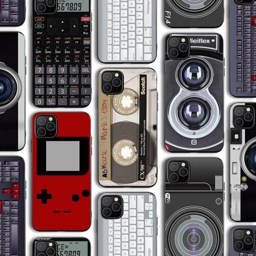 Ciciber Funda Case for Iphone 12 Case for IPhone 12 11 Pro XR 7 X XS Max Mini 8 6 6S Plus SE 2020 Black Silicone Fashion Retro