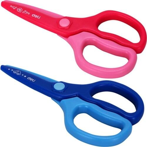 Deli Round Head Safety Mini Plastic Scissors Student Kindergarten Child Kids Paper Cutting Tool School Supply Stationery