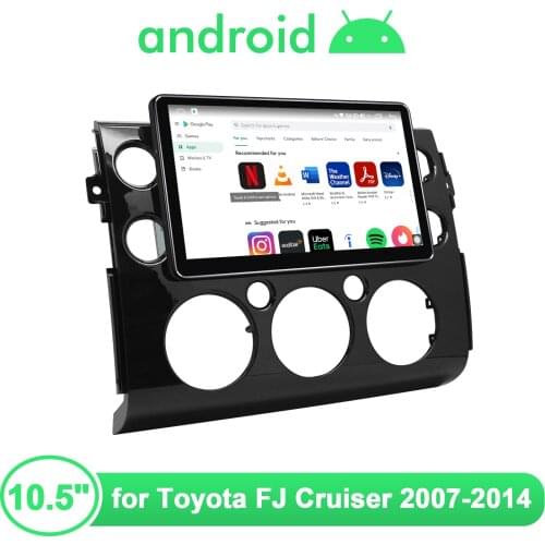 Hot Android 10.0 Head Unit Car Radio Stereo 10.5 Inch Carplay/GPS Naviagtion/Android Auto/4G BT For Toyota FJ Cruiser 2007-2014