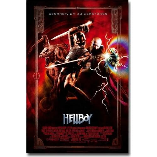Hellboy Movie Silk Fabric Wall Poster Art Decor Sticker Bright