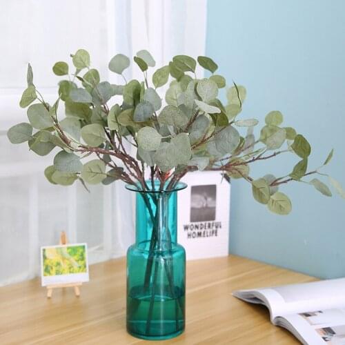High end simulation flower simulation plant home decoration money leaf eucalyptus leaf false flower false leaf green plant