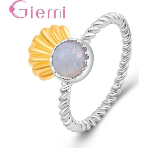 925 Sterling Silver Rings With Rope Metal Band Elegant Flower Party Jewelry for Girls Gifts Women Anillos