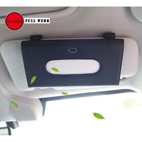 1pc Microfiber Leather Car Styling Sun Visor Tissue Box Clip for Subaru XV Forester Hanging Tissue Storage Holder Case Container