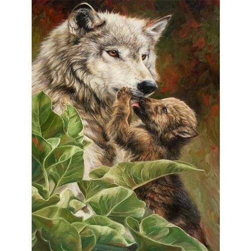 Animal Wolf DIY Embroidery 11CT Cross Stitch Kits Needlework Craft Set Printed Canvas Cotton Thread Home Decoration New Sell