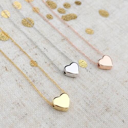 2021 New Tiny Gold Choker Necklace Women Jewelry Stainless Steel Chain Heart Romantic Ethnic Bohemian Pendant Necklaces Gifts