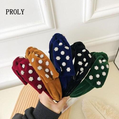 PROLY New Fashion Women Hairband Big Bowknot Headwear Rhinestone Hair Accessories Luxurious Turban Hair Hoop Wholesale