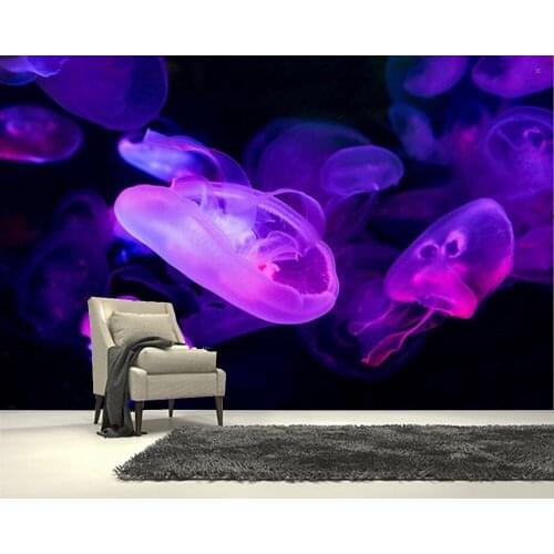 Papel de parede Beautiful Jellyfish 3d wallpaper,living room tv wall childrens bedroom wall paper home decor bar mural