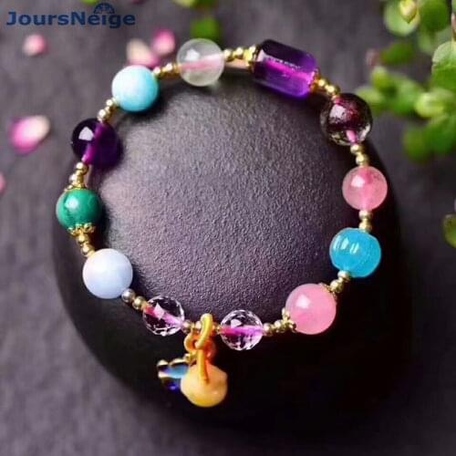 Wholesale Color Natural Crystal Bracelets Wishful Butterfly Help Business Lucky for Women Korean Style Crystal Bracelet Jewelry