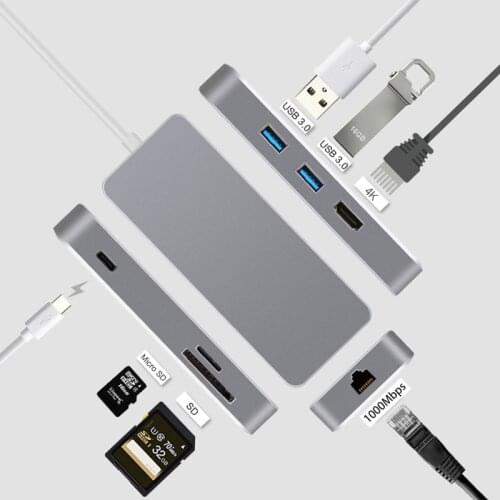 USB C Type C To HDMI Adapter thunderbolt 3 RJ45 Adapter USB 3.0 HUB for MacBook Samsung S8/S9 Huawei P20 Pro usb-c adapter
