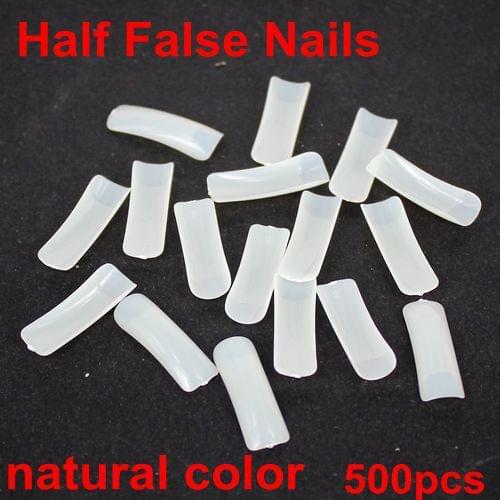 Half False Nails 500pcs 10 Sizes Natural Color Acrylic Nails Nail Art Design Wrap Tips High Quality Best Selling