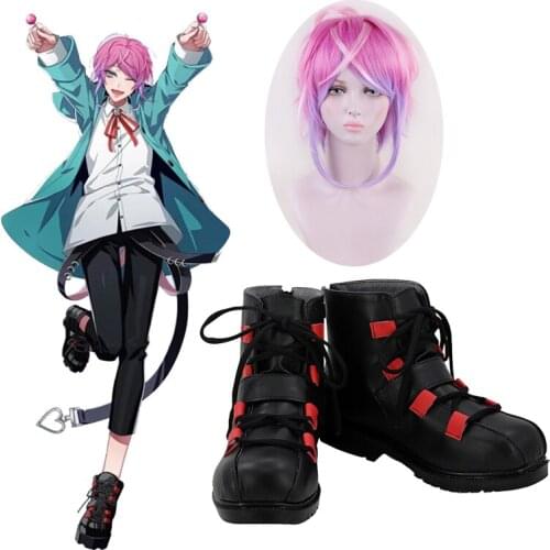 Division Rap Battle Hypnosis MIC Amemura Ramuda Short Wig Cosplay Shoes Men Women Heat Resistant Synthetic Hair Wigs + Wig Cap