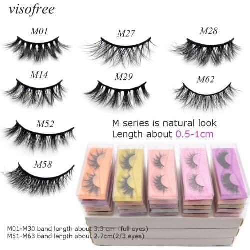 Mink Eyelashes Wholesale 5-500pcs Visofree 3D Mink Lashes Natural Mink Eyelashes Pack False Eyelashes Makeup Fake Lashes Bulk