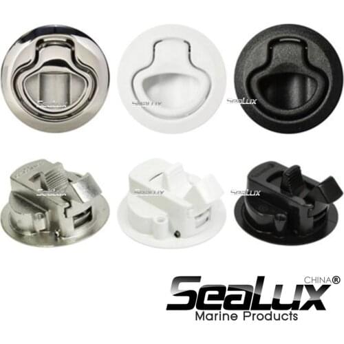 Sealux 4Pcs Round Flush Pull Slam Latch Stainless steel 316 for RV Boat Marine Deck Hatch Door Replacement