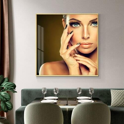 Sexy Nude Makeup Beauty Woman Portrait Oil Painting on Canvas Girl Posters and Prints Cuadros Wall Art Picture for Living Room