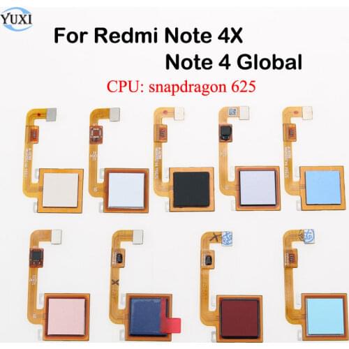 YuXi for Xiaomi Redmi Note 4X Fingerprint Scanner Flex Cable Touch Sensor ID Home Button Return Ribbon Repair Parts