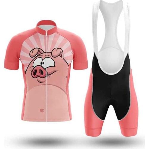 SPTGRVO 2021 pink pig cycling clothes woman mens summer maillot ciclismo bike clothing bicycle set ladys Cycle wear cycling kit