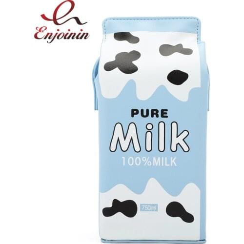 Fun Fashion Milk Orange Juice Box Design Pu Young Girls Shoulder Bag Tote Crossbody Bag For Women Flap Pu Leahter Purse Flap