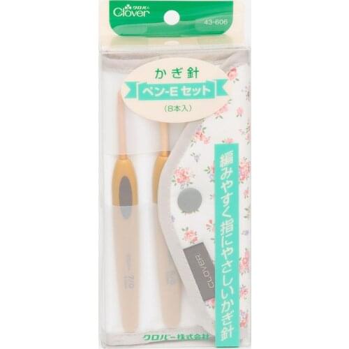 Japan Clover 43-606 Crochet hook golden pen E crochet set medium thick woolen cotton thread handmade DIY