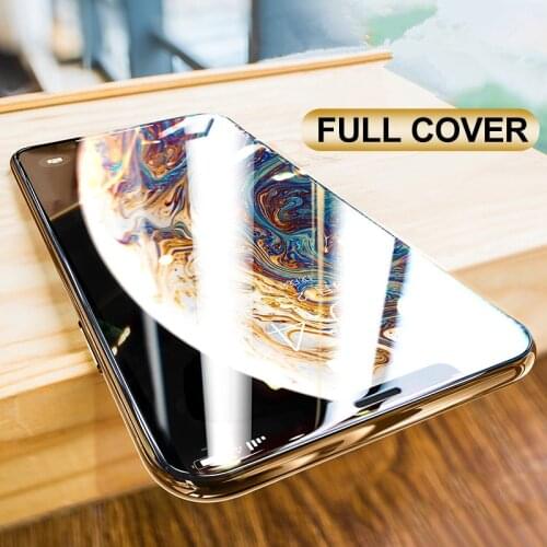 Full Cover Tempered glass on For iPhone 12 11 Pro Max Screen Protector Protective Film iPhone X XR XS Max SE 7 Glass Curved Edge