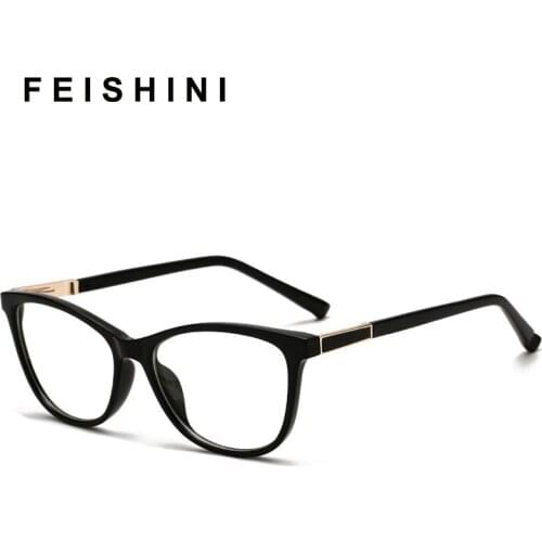 Feishini windows Computer Glasses Women Cat eye Retro Rays Radiation Gamin Eyewear Frames Anti Blue Light Glasses Optical