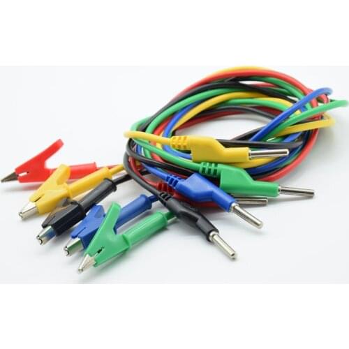 1PCS High Quality 1M Long Alligator Clip to Banana Plug Test Cable for Multimeter