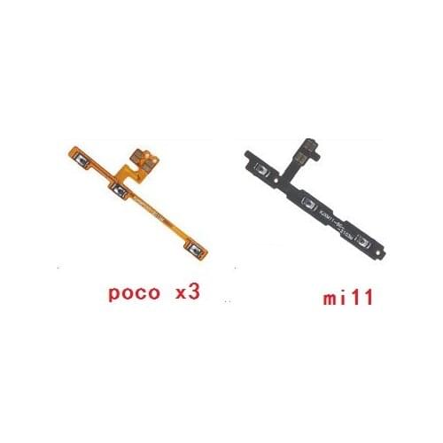 10Pcs/Lot, Power Switch On / Off Button Volume control Key Button Flex Cable For Xiaomi 11 Poco X3