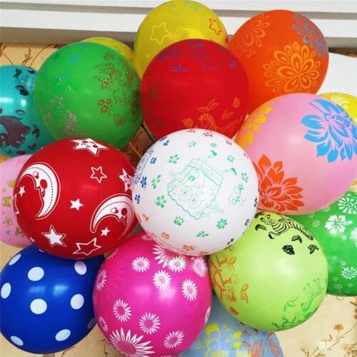 12inch helium latex balloons summer design/ Xmas flower /animal prints wedding decorations Birthday party supplies 100pcs/lot