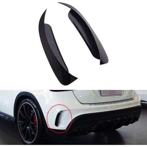 2pcs Car Rear Bumper Spoiler Canards Side Air Vent Trim Cover Black Fit For Mercedes Benz GLA 250 GLA 45 AMG 2018
